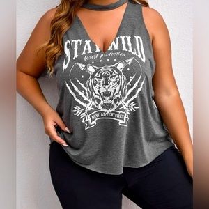 NWT 🐯 Choker Tank Top| 1XL(14)|🩶 Comfortable & versatile style